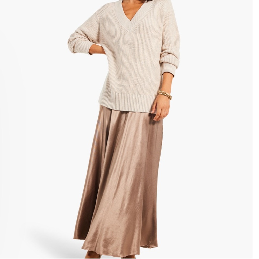💛NWT NIC+ZOE GLISTEN UP VNECK SWEATER IN COLOR PROSECCO SIZE LARGE - Picture 5 of 13